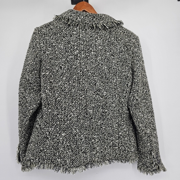 Peter Nygard Gold Silver Metallic Tweed Blazer Set Womens Size 12 Petites - Picture 2 of 15